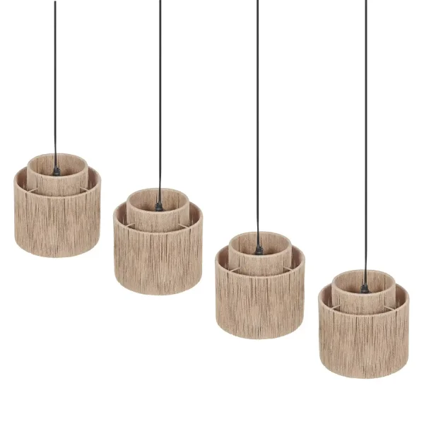SUSPENSION 4 LUMIÈRES JUTE NATUREL E27 LEIKO