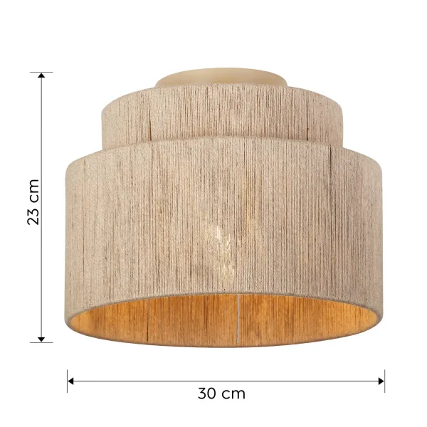 PLAFONNIER 1 LUMIÈRE JUTE NATUREL E27 LEIKO