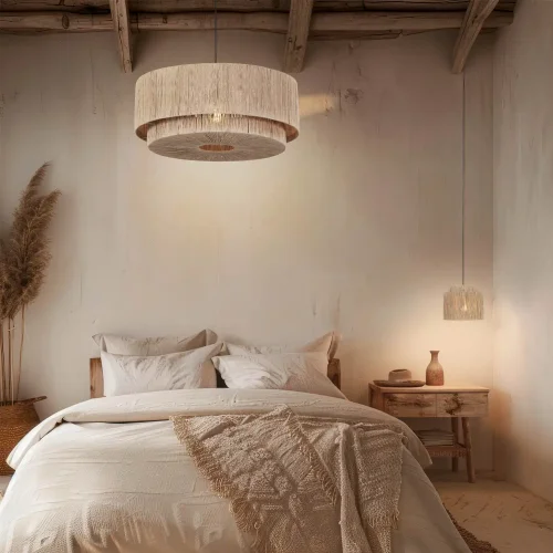 SUSPENSION 1 LUMIÈRE JUTE NATUREL Ø60CM E27 LEIKO