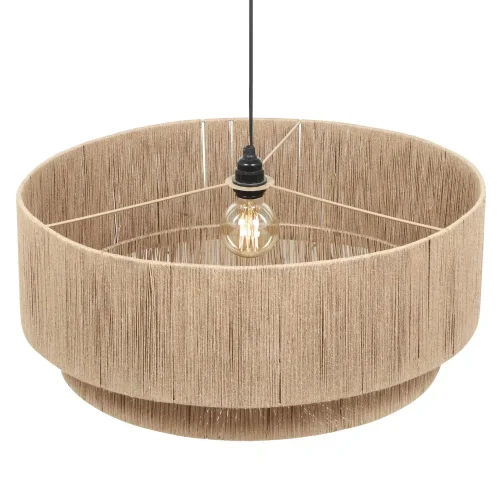 SUSPENSION 1 LUMIÈRE JUTE NATUREL Ø60CM E27 LEIKO