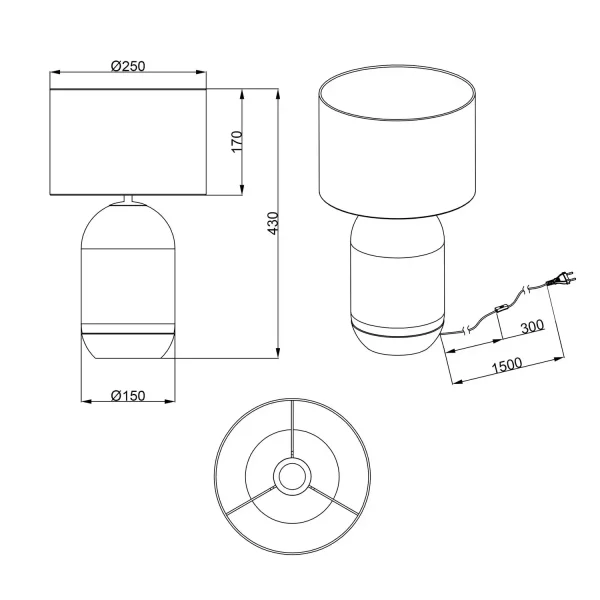 LAMPE DE TABLE EN VERRE 43CM CELINE