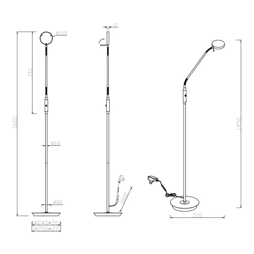 LAMPADAIRE LED 12W RÉGLABLE BLANC EDEN