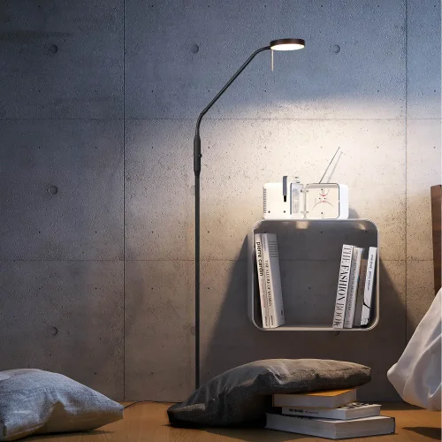 LAMPADAIRE LED 12W RÉGLABLE NOIR EDEN