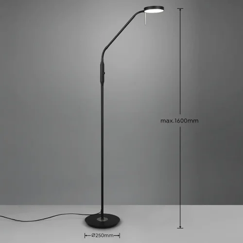 LAMPADAIRE LED 12W RÉGLABLE NOIR EDEN