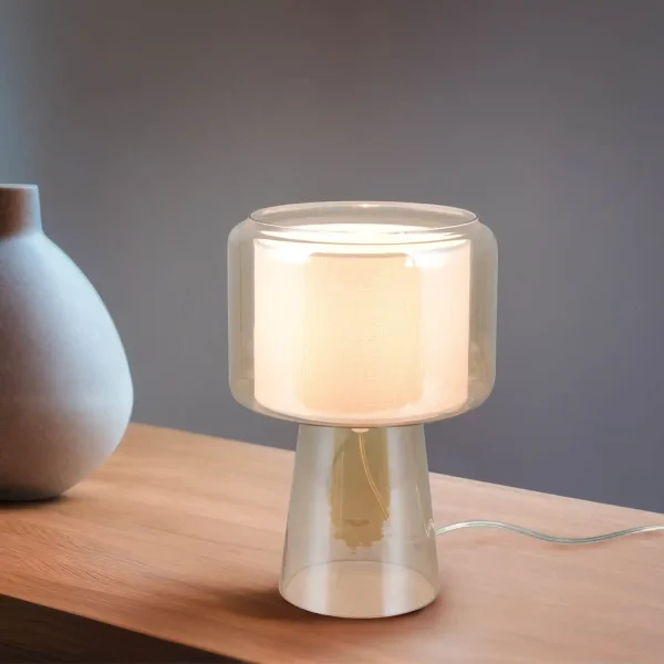 LAMPE DE TABLE EN VERRE AMBRÉ ISEN