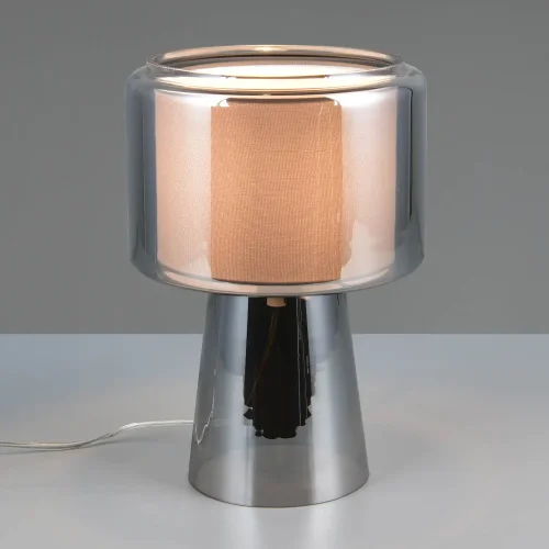 LAMPE DE TABLE EN VERRE ACIER CHROMÉ ISEN