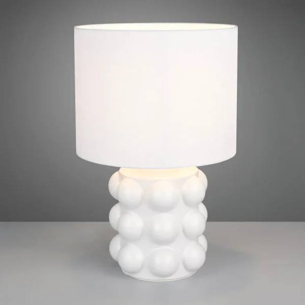 LAMPE DE TABLE EN CÉRAMIQUE BLANCHE 47CM E27 LOREEN