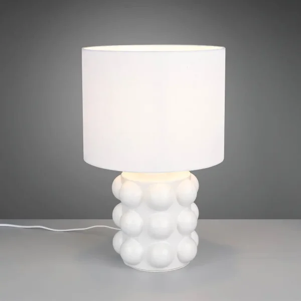 LAMPE DE TABLE EN CÉRAMIQUE BLANCHE 47CM E27 LOREEN