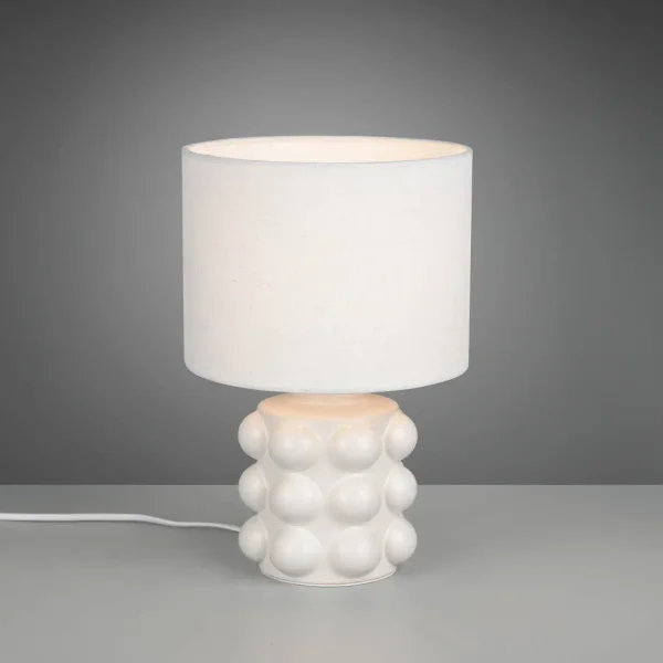 LAMPE DE TABLE EN CÉRAMIQUE BLANCHE 30 CM E14 LOREEN