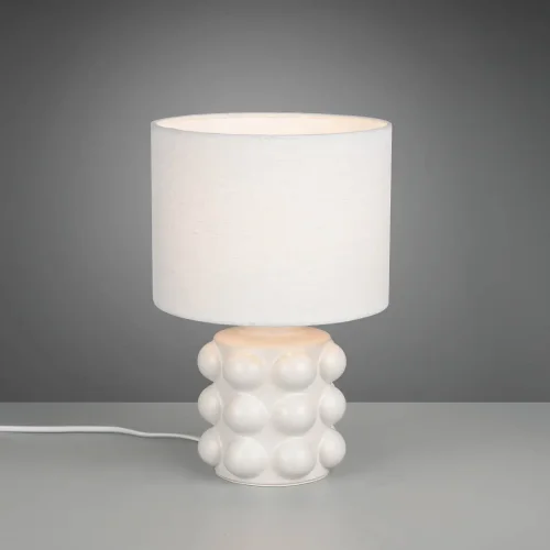LAMPE DE TABLE EN CÉRAMIQUE BLANCHE 30 CM E14 LOREEN
