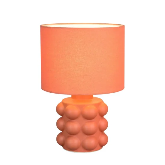 LAMPE DE TABLE EN CÉRAMIQUE ABRICOT 30 CM E14 LOREEN