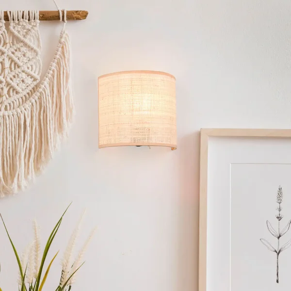 APPLIQUE MURAL AVEC ABAT-JOUR EN ALGUES MARINES E27 TERESA