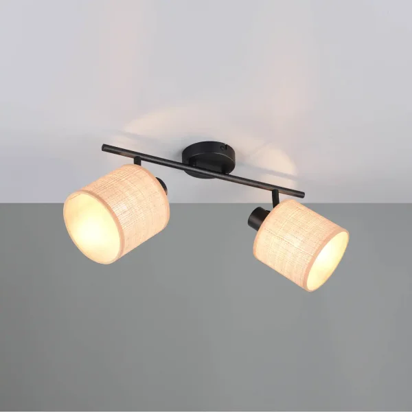 SPOT 2 LUMIÈRES AVEC ABAT-JOURS EN ALGUES MARINES E14 TERESA