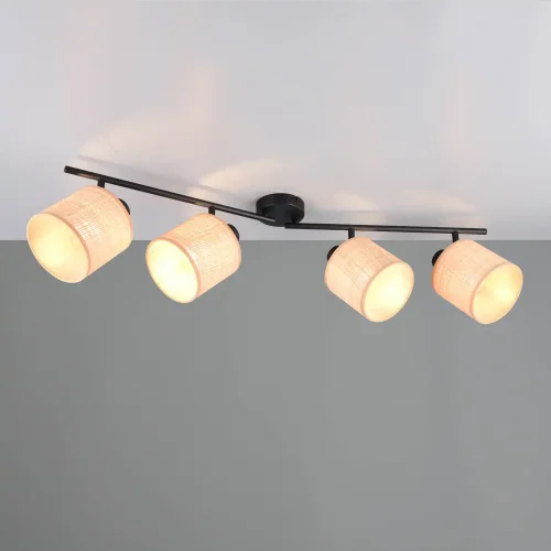 SPOT 4 LUMIÈRES AVEC ABAT-JOURS EN ALGUES MARINES E14 TERESA