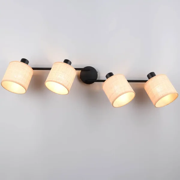 SPOT 4 LUMIÈRES AVEC ABAT-JOURS EN ALGUES MARINES E14 TERESA