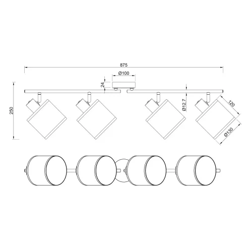 SPOT 4 LUMIÈRES AVEC ABAT-JOURS EN ALGUES MARINES E14 TERESA