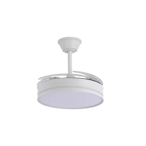 VENTILATEUR DE PLAFOND LED 40W RÉGLABLE À PALES RÉTRACTABLES BLANC CANDOR