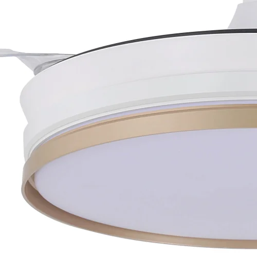 VENTILATEUR DE PLAFOND LED 40W RÉGLABLE À PALES RÉTRACTABLES BLANC/OR AURELIO