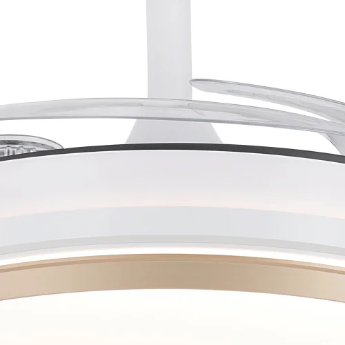 VENTILATEUR DE PLAFOND LED 40W RÉGLABLE À PALES RÉTRACTABLES BLANC/OR AURELIO
