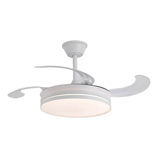 VENTILATEUR DE PLAFOND LED 40W RÉGLABLE À PALES RÉTRACTABLES BLANC CANDOR 2