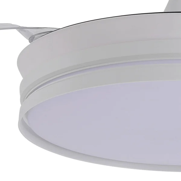 VENTILATEUR DE PLAFOND LED 40W RÉGLABLE À PALES RÉTRACTABLES BLANC CANDOR