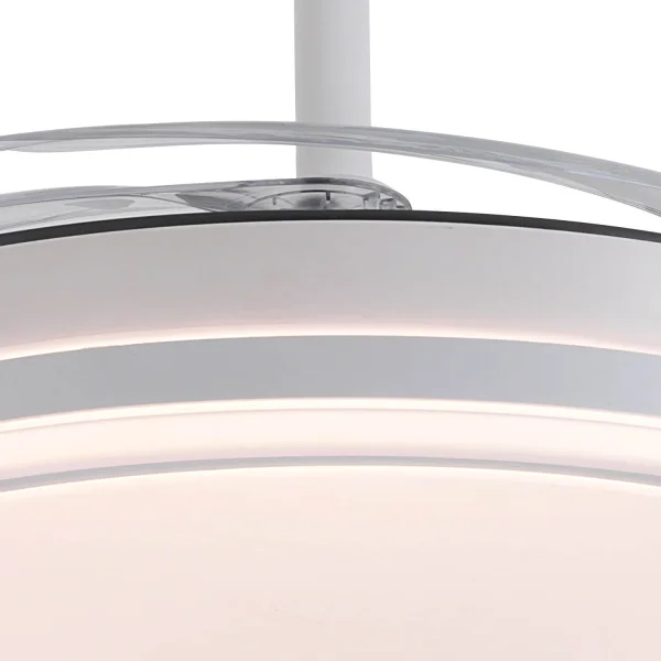 VENTILATEUR DE PLAFOND LED 55W RÉGLABLE À PALES RÉTRACTABLES BLANC DARIEL