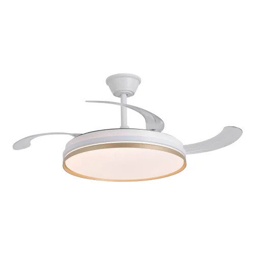 VENTILATEUR DE PLAFOND LED 55W RÉGLABLE À PALES RÉTRACTABLES BLANC/OR AURELIO