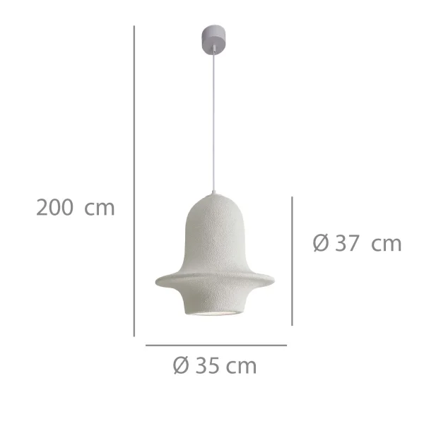 LAMPE DE PLAFOND 1 LUMIÈRE E27 35CM BLANC RENATA