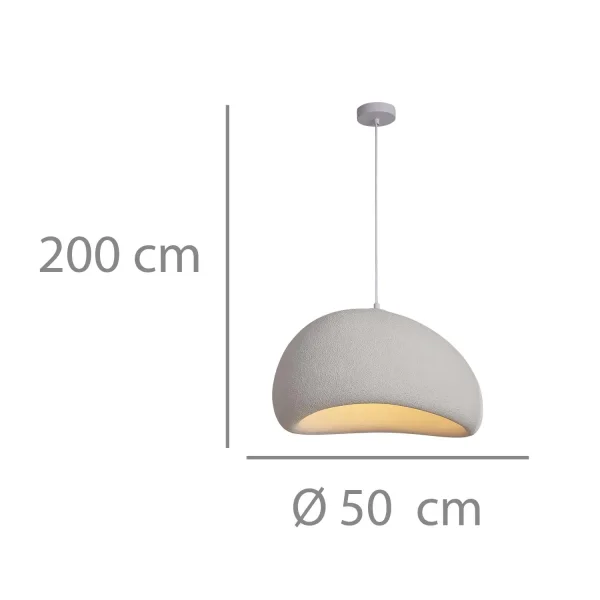 LAMPE DE PLAFOND 1 LUMIÈRE E27 50CM BLANCHE VANIA