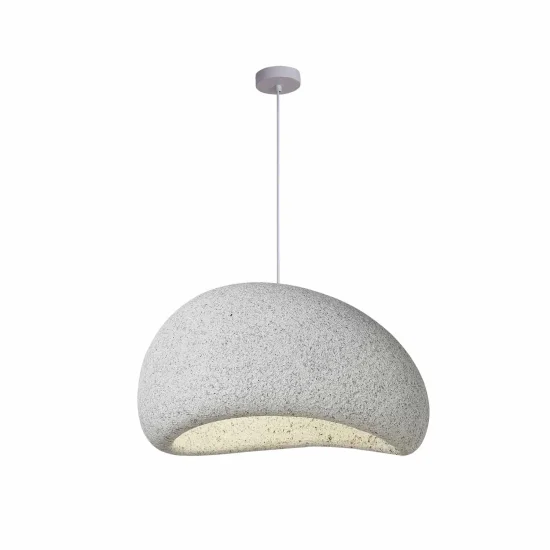 LAMPE DE PLAFOND 1 LUMIÈRE E27 40CM GRIS EFFET PIERRE DIONE 2