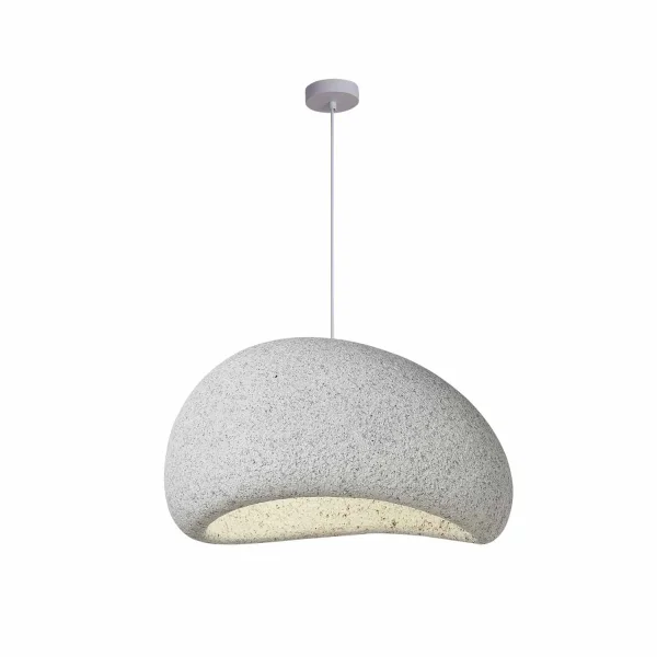 LAMPE DE PLAFOND 1 LUMIÈRE E27 40CM GRIS EFFET PIERRE DIONE