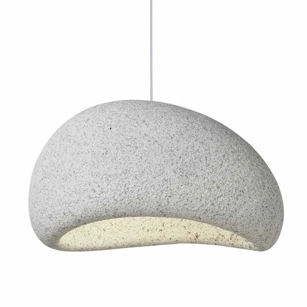 LAMPE DE PLAFOND 1 LUMIÈRE E27 40CM GRIS EFFET PIERRE DIONE