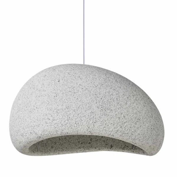 LAMPE DE PLAFOND 1 LUMIÈRE E27 40CM GRIS EFFET PIERRE DIONE