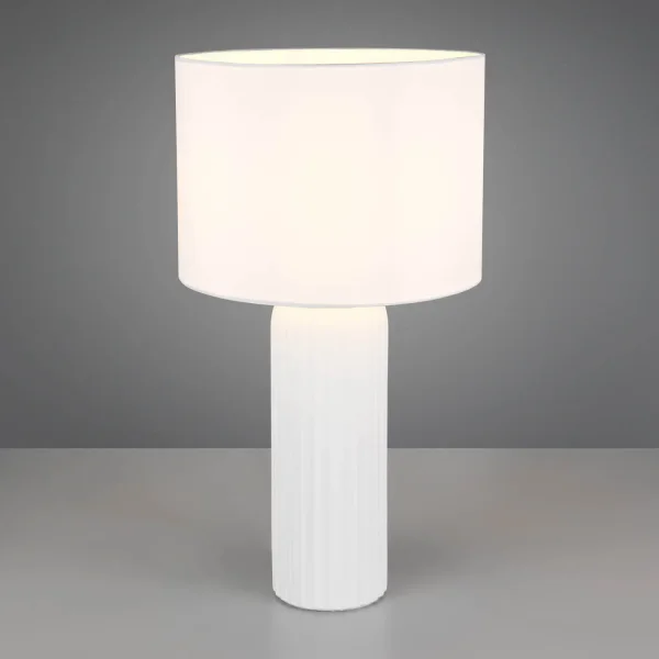 LAMPE DE TABLE EN CÉRAMIQUE BLANCHE E27 51CM THALEN