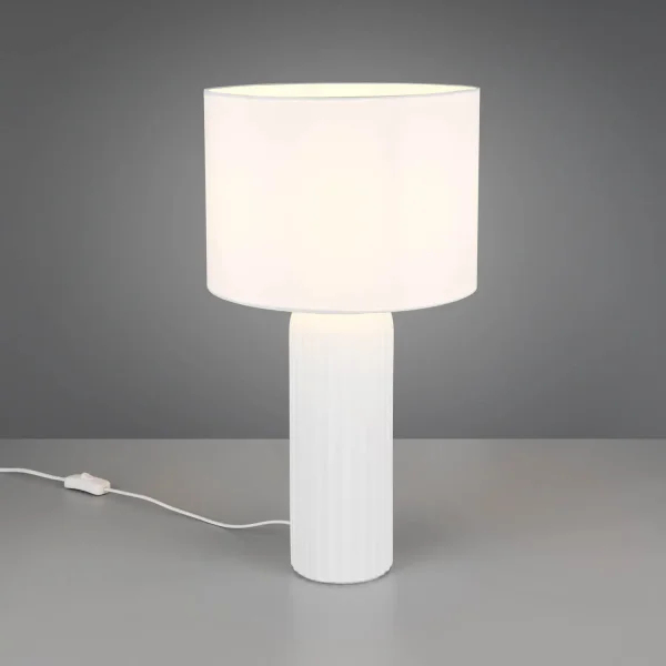 LAMPE DE TABLE EN CÉRAMIQUE BLANCHE E27 51CM THALEN