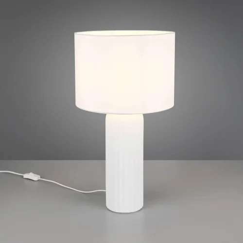LAMPE DE TABLE EN CÉRAMIQUE BLANCHE E27 51CM THALEN