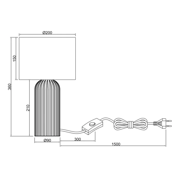 LAMPE DE TABLE EN CÉRAMIQUE MOKKA E27 36CM THALEN