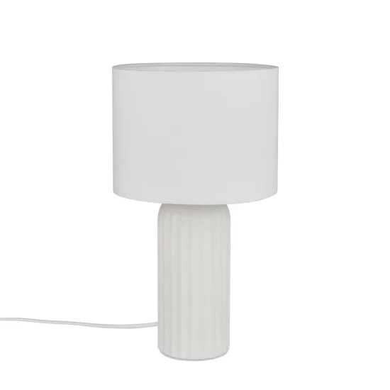 LAMPE DE TABLE EN CÉRAMIQUE BLANCHE E27 36CM THALEN 2
