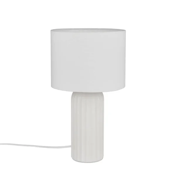 LAMPE DE TABLE EN CÉRAMIQUE BLANCHE E27 36CM THALEN
