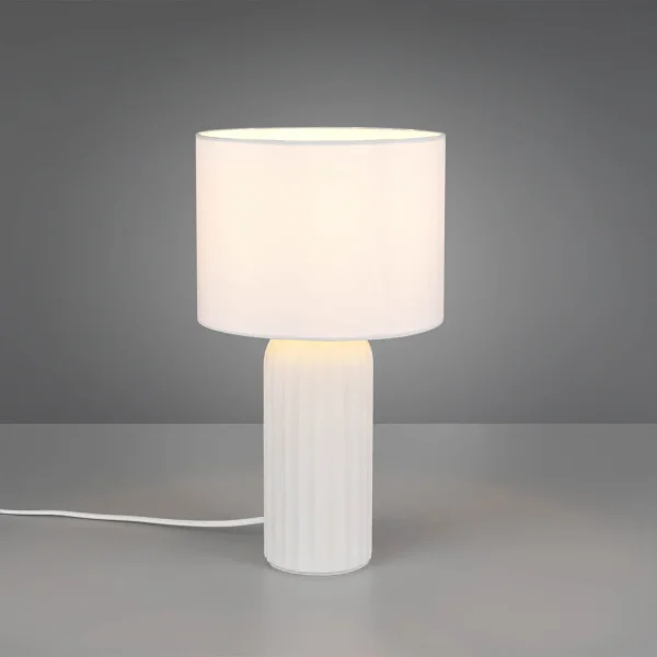 LAMPE DE TABLE EN CÉRAMIQUE BLANCHE E27 36CM THALEN
