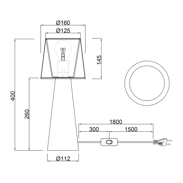 LAMPE DE TABLE MÉTAL NOIR E27 OBELVIA