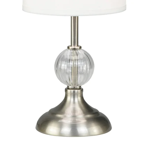 LAMPE DE TABLE MÉTAL NICKEL SATINÉ E14 MIRABELLA