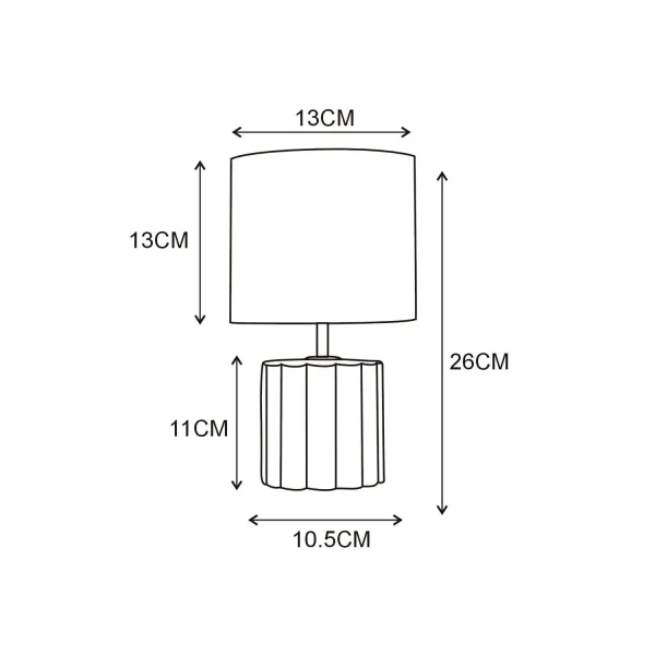 LAMPE DE TABLE CÉRAMIQUE BLANCHE E14 BONNIE