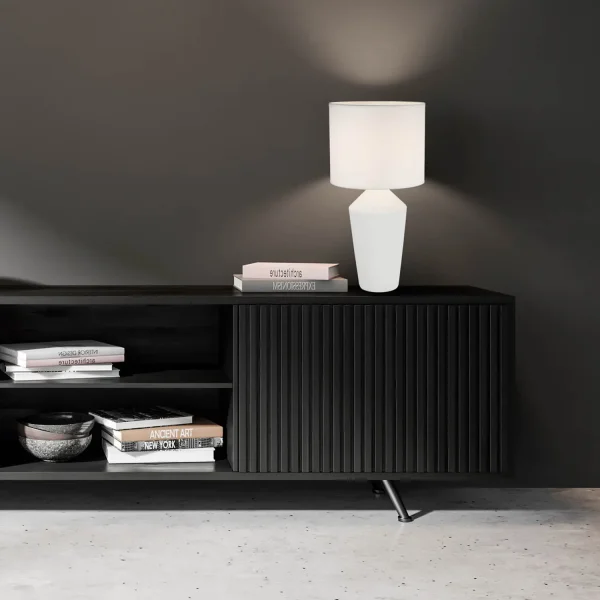 LAMPE DE TABLE EN CÉRAMIQUE BLANCHE 52 CM BASILEA