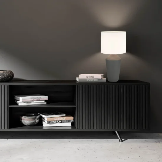 LAMPE DE TABLE EN CÉRAMIQUE MARRON 52 CM BASILEA 2