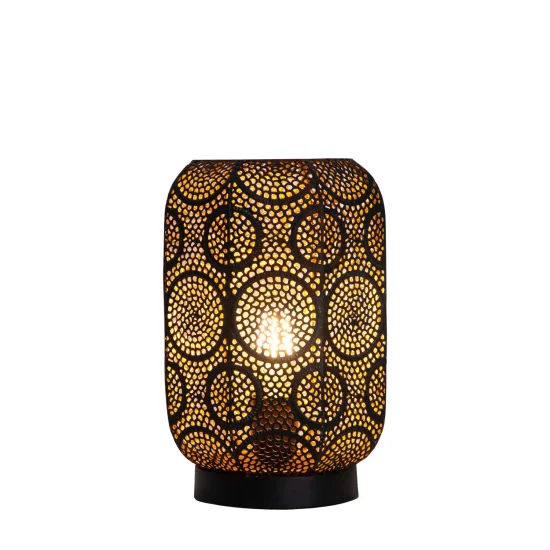 LAMPE DE TABLE EN MÉTAL NOIR ET DORÉ E27 NUBA