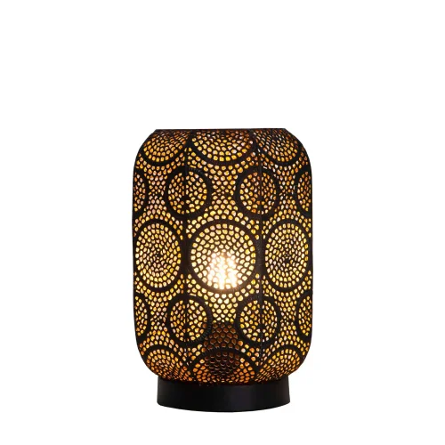 LAMPE DE TABLE EN MÉTAL NOIR ET DORÉ E27 NUBA