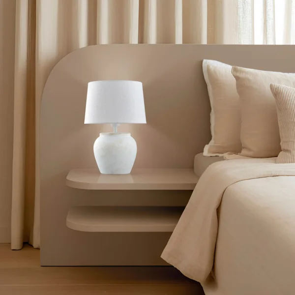 LAMPE DE TABLE EN CÉRAMIQUE BLANCHE E27 AYLA