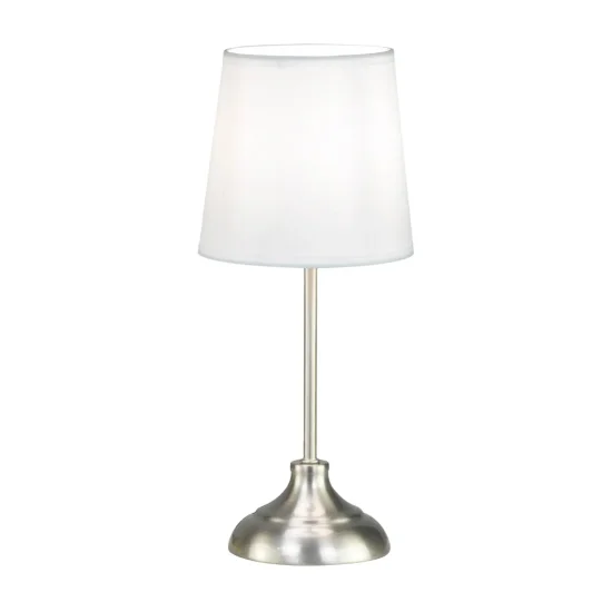 LAMPE DE TABLE MÉTAL NICKEL SATINÉ E14 THARION