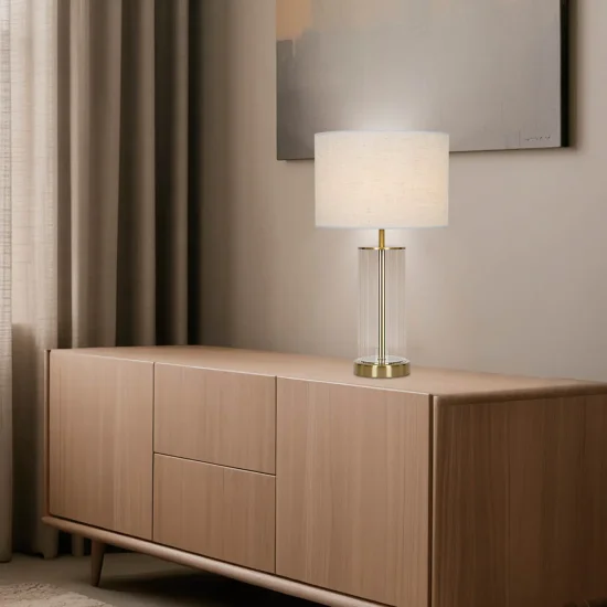 LAMPE DE TABLE MÉTAL LAITON E27 50CM NEREYA 2